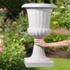 Plastic Urn Planters, 40 X 67 Cm, 2 Pack White Classic Flower Pots Front Porch Planters, Indoor & Outdoor Vase for Wedding, Party, Event, Home, Stage,