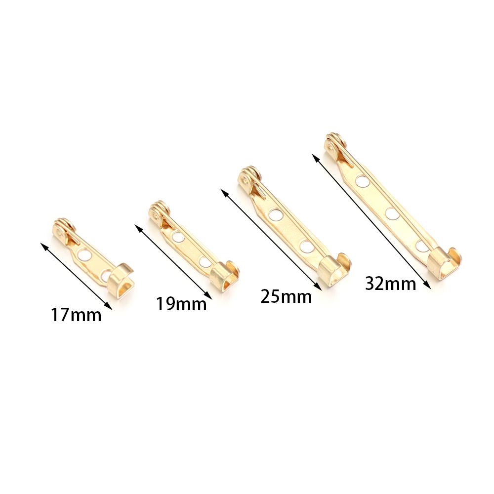 10-20pcs/Lot 316 Stainlesss Steel Brooch Base Pins Clasps 17 19 25 32mm With 2 Hole For Women DIY Jewelry Making Findings