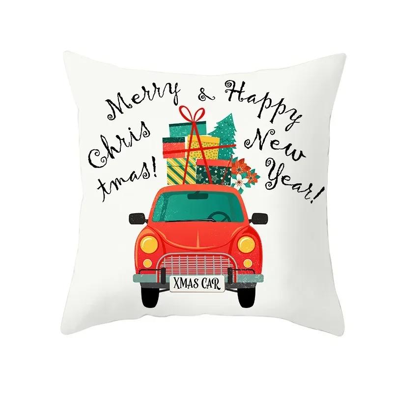 Christmas Decoration Cushion Watercolour Tree Snowman Red Pink Throw Pillow Home Decor Decor Pillowcase