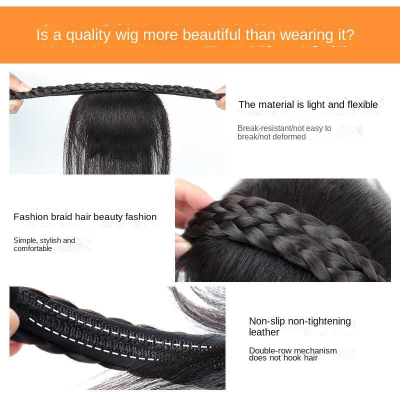 Wig Bangs Headband Synthetic Bangs Hair Extension Fake Fringe Natural Hair Clip on Hairpieces for Women Invisible Natural Clip