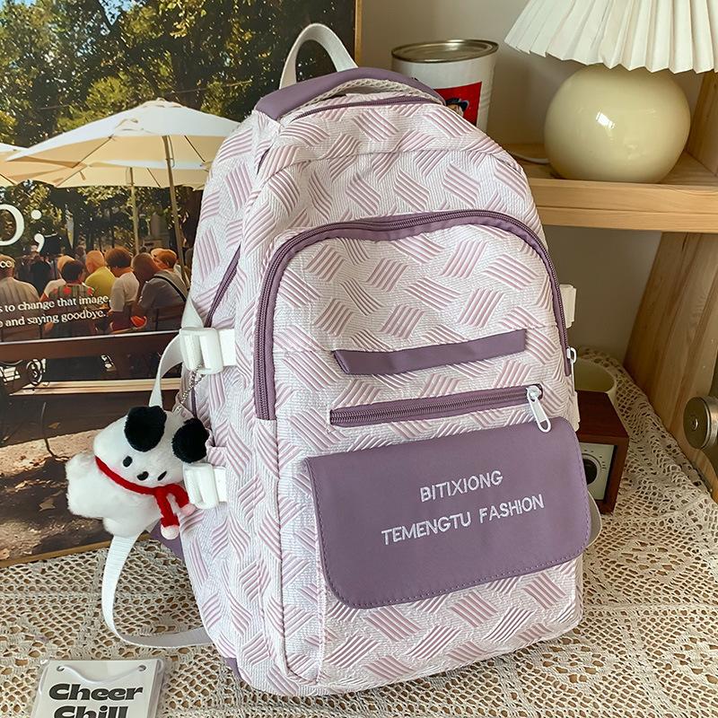 Children's Primary School Students Girls Color Blocking Backpack Middle School Students Junior High School Students Backpack
