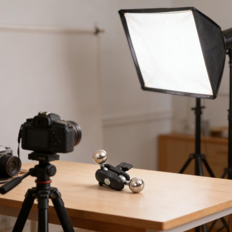 Set of 2pcs Double End 17mm Ball Head Adapters Mount Clamp Compatible for Magnetic Phone Holder And Camera Tripods