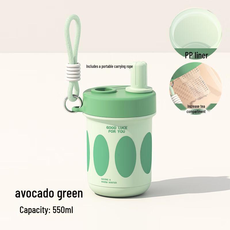 Portable Straw Tumbler with Handle and Tea Infuser