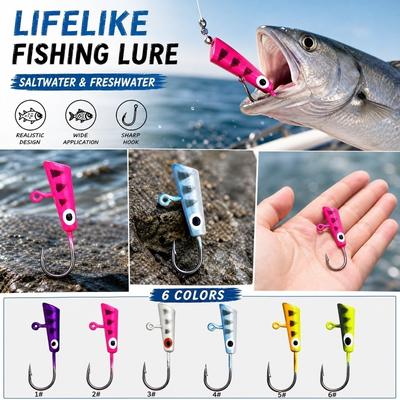 1g 2.7cm Micro with Soft Plastic Fish, Colorful, for Ice Fishing and Bottom Fishing