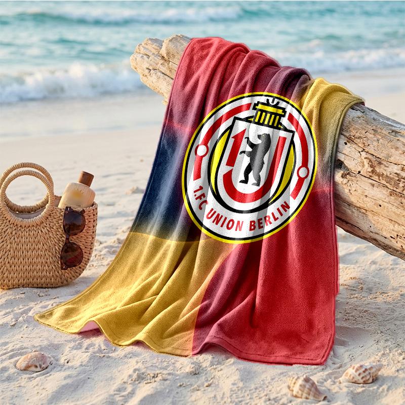 Union Berlin FC Print Microfiber Beach Towel Quick Dry Absorbent Large Towel For Beach Swimming Travel