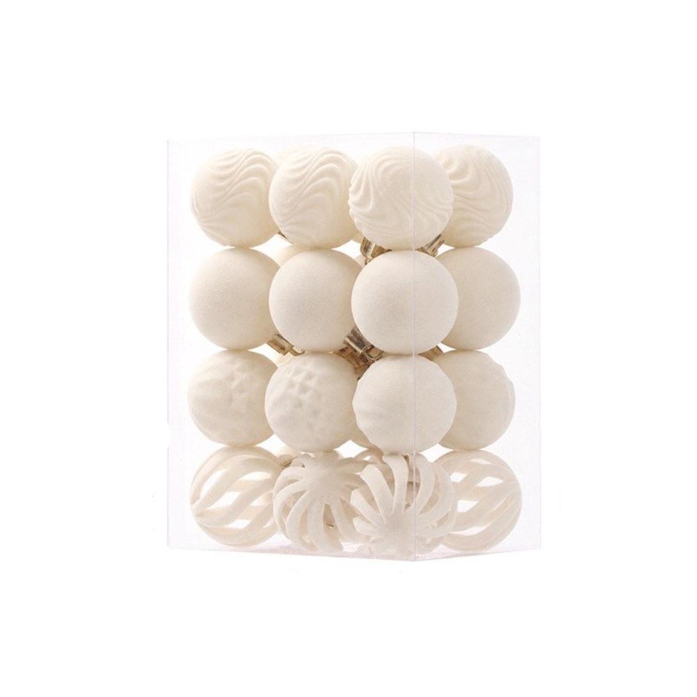 24pcs/Set Sparkling Christmas Spheres 4CM Xmas Window Decor Christmas Tree Props Festive Decoration