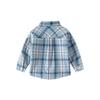 Children's Clothing Spring and Autumn Boys' Pocket Shirt Children's Long Sleeve Shirt K-style Loose Shoulder Strand Gingham Square Collar Clothes