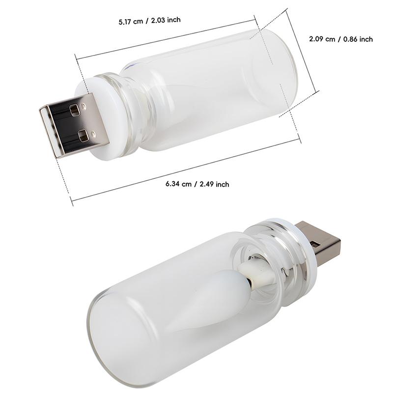 Car Interior USB LED RGB Night Light 5V Candle Style Bulb Retro Design for Camping and Travel