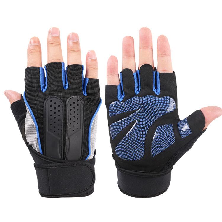 Outdoor Radsport Fitnesshandschuhe Herren und Damen Sport Sonnenschutz Training Gewichtheben Lange Handgelenkschützer Fitness Rutschfeste Halbfingerhandschuhe