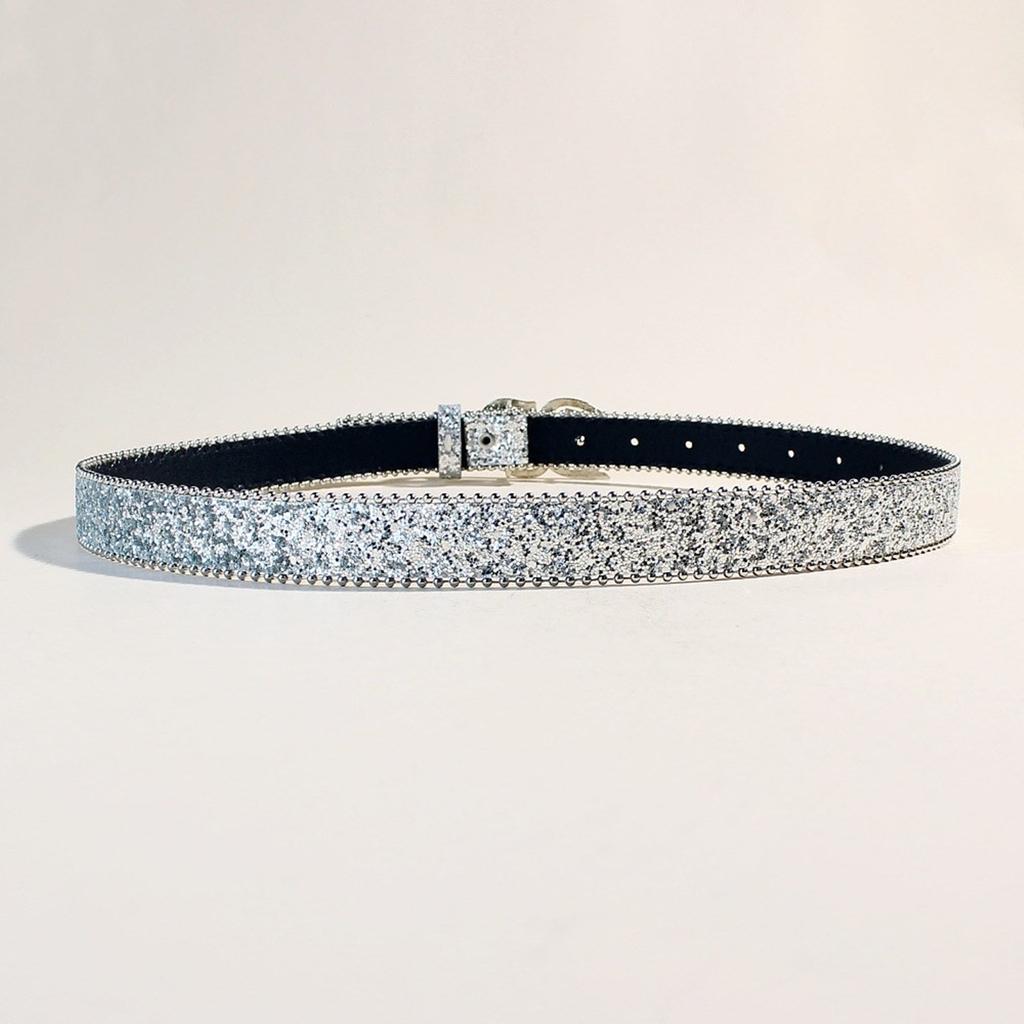 Blingbling Glitter Waist Belt Jean Belt Waist Costumes Glitter Heavy Duty for Jeans Pants