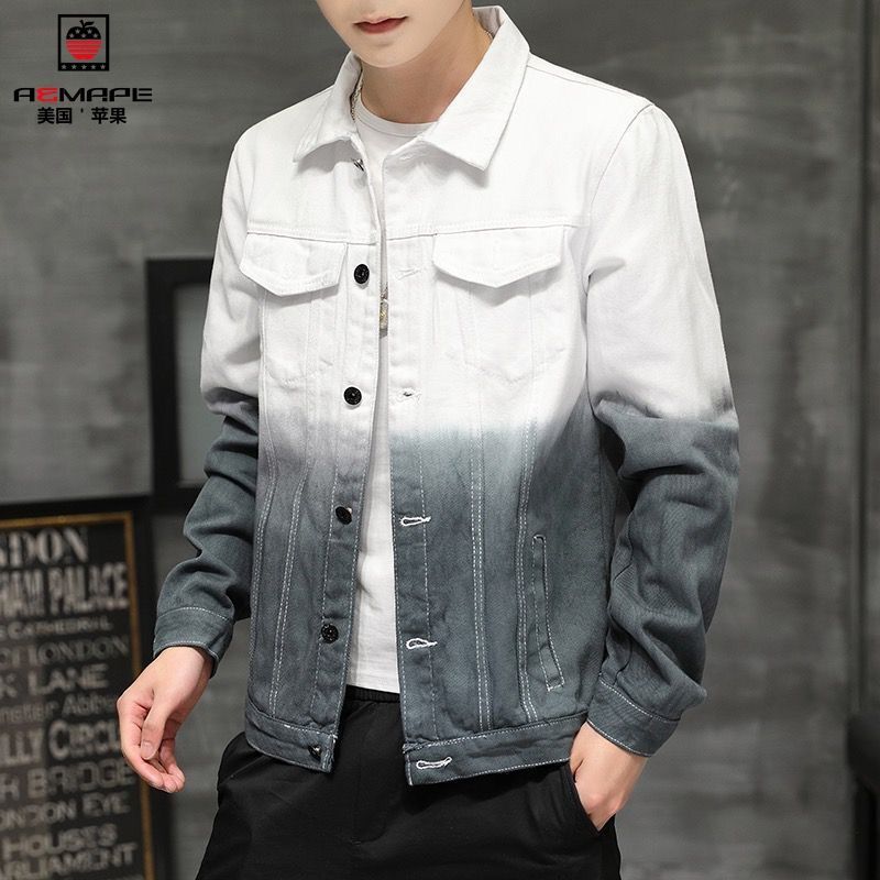 

Весенняя повседневная джинсовая куртка, мужская модная брендовая универсальная куртка, мужские студенческие топы, модная мужская джинсовая куртка XL