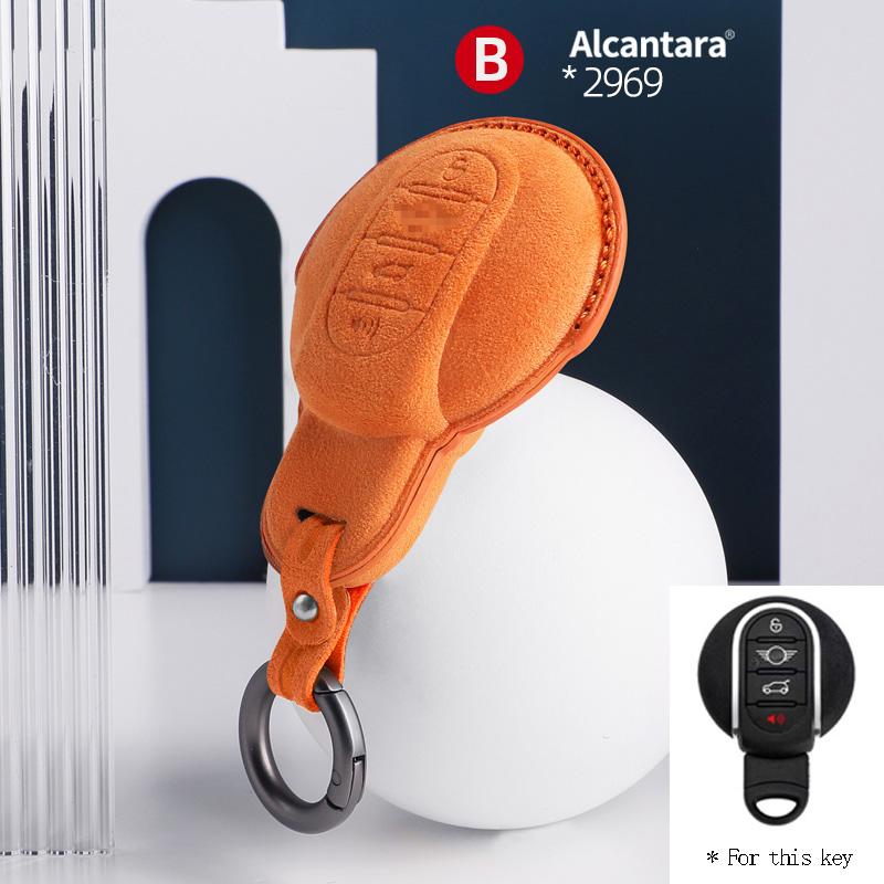Alcantara Suede Car Key Case Cover For BMW Mini COOPERS ONE JCW CLUBMAN F56 F55 F54 F57 F60 R55 R56 R57 R58 R59 R60 S Roadster