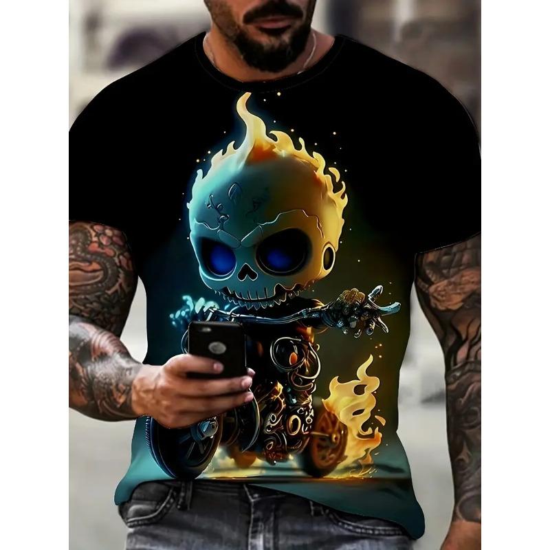 Vintage Clock Graphic Print Summer Men's O-Neck T-shirt Casual Short Sleeve Oversized T Shirts Fashion Tops Trend Men Clothing