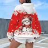 Womens Hooded Sweatshirt With 3D Christmas Snowman Print Soft Casual Streetwear Top