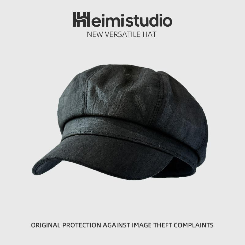 

25 Early autumn new beret painter dome hat women s versatile fashion monochrome octagonal hat tide