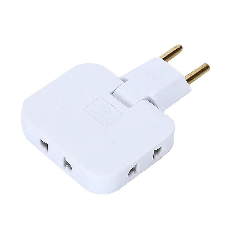 

Вилка ЄС 3 розетки змінного струму Подовжувач живлення Multiprise 1 Convert 3 Extension Електрична розетка 180° Обертова розетка Адаптер змінного струму білий