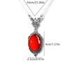 Vintage Goth Red Black Quartz Pendant Necklace Crystal Clavicle Chain Christmas Gift For Women Friend Fashion Jewelry