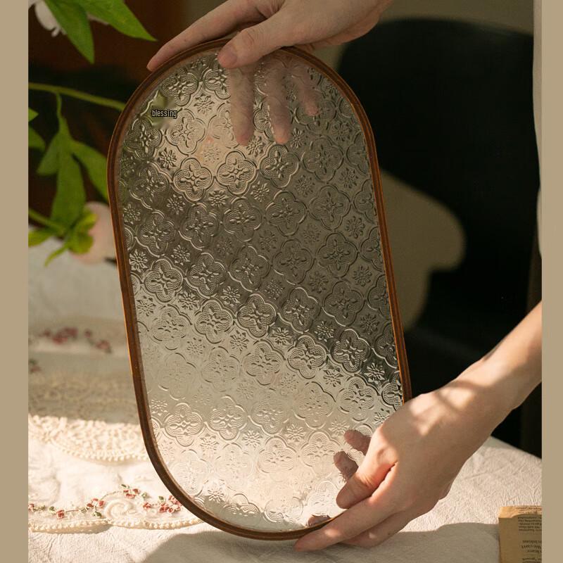 Retro Begonia Flower Glass Serving Tray