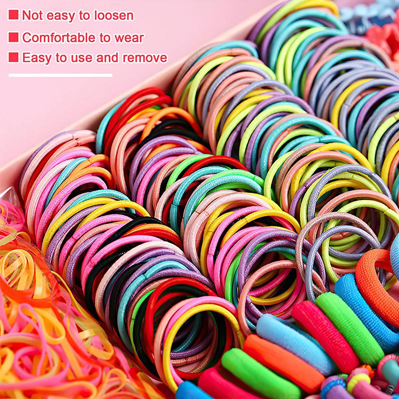 780Pcs Hair Accessories Set For Girls Hair Clip Set Elastic Rubber Bands Flower Hair Clip Metal Snap Hair Clips For Girls Gift