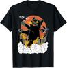 Black Japanese Catzilla Sunset Gift Unisex T-Shirt