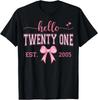 Hej Tjugoen Est. 2005 Coquette-rosett 21-årig födelsedagstjej T-shirt