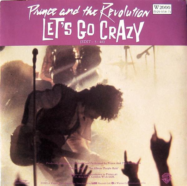 

7inch Record PRINCE & THE REVOLUTION - Let s Go Crazy / Take Me With U W2000 Warner Bros. Re 1985 UK Rock Used