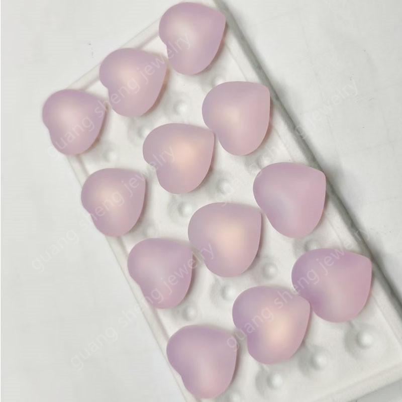 In-Stock Heart-Shaped Moonstone Color Glass Gemstone for Jewelry Accessories