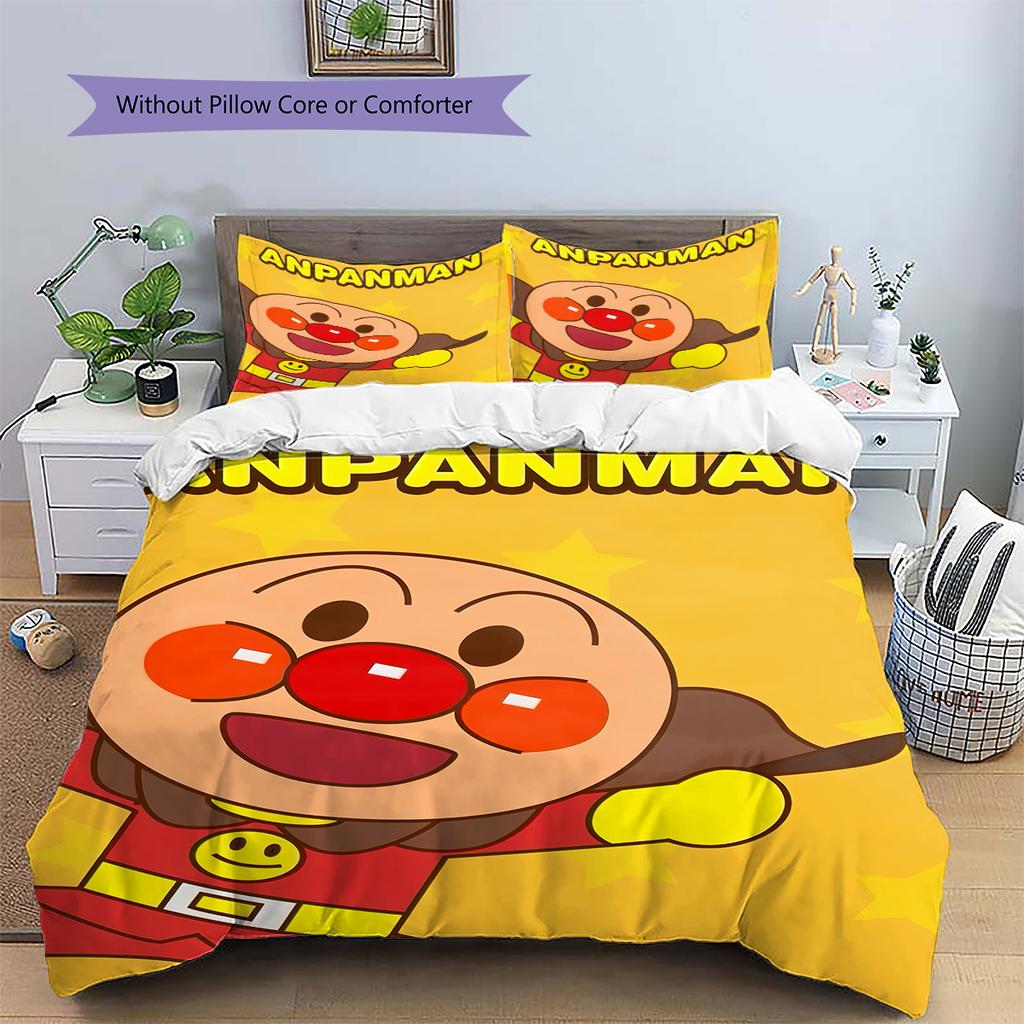 Anpanman Autumn Bedding Set Duvet Cover Pillowcase No Filler, Soft Home Bedroom Decor, Perfect Gift for Fans.chl