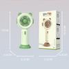 (Avocado Green) 1117A Mini Handheld Fan 3 Speeds Adjustable Summer Cooling Fan with Base