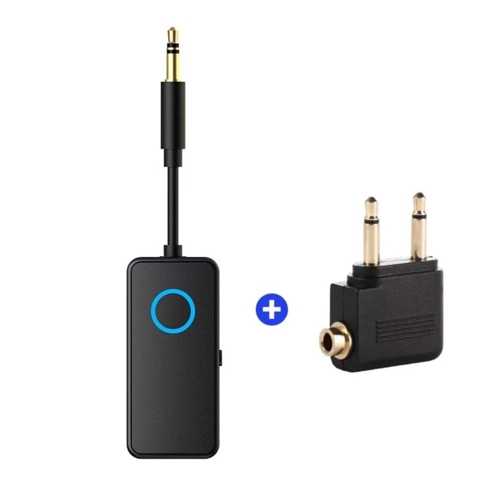 Bluetooth 5.4 AUX Receiver Transmitter 3.5MM With Mic HiFi Stereo Music Wireless Audio Adapter for Flight TV Car Treadmill