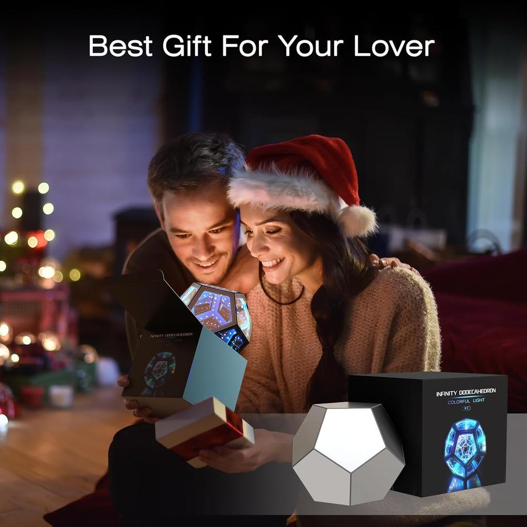 RGB Kreatywna Geometryczna LED Nocna Lampa Sterowanie Pilotem Aplikacją Dekoracja Domu Prezent Urodzinowy Dwunastościenna Lampa Artystyczna Lusterko