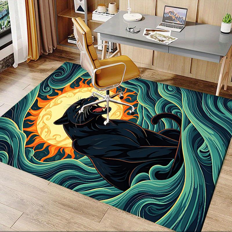 Black Panther Chair Mat: Office Carpet, Oversized Rug for Home Decor, Sofa Mat, Desk Protector, Gift