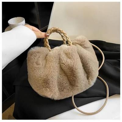 Sac à main en peluche citrouille mignon polyvalent - Sac à bandoulière nuage tendance automne/hiver