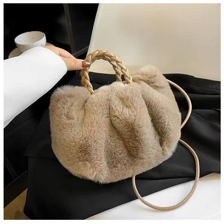 2025 Soft Plush Cloud Pumpkin Bag - Versatile Drawstring Crossbody Handbag