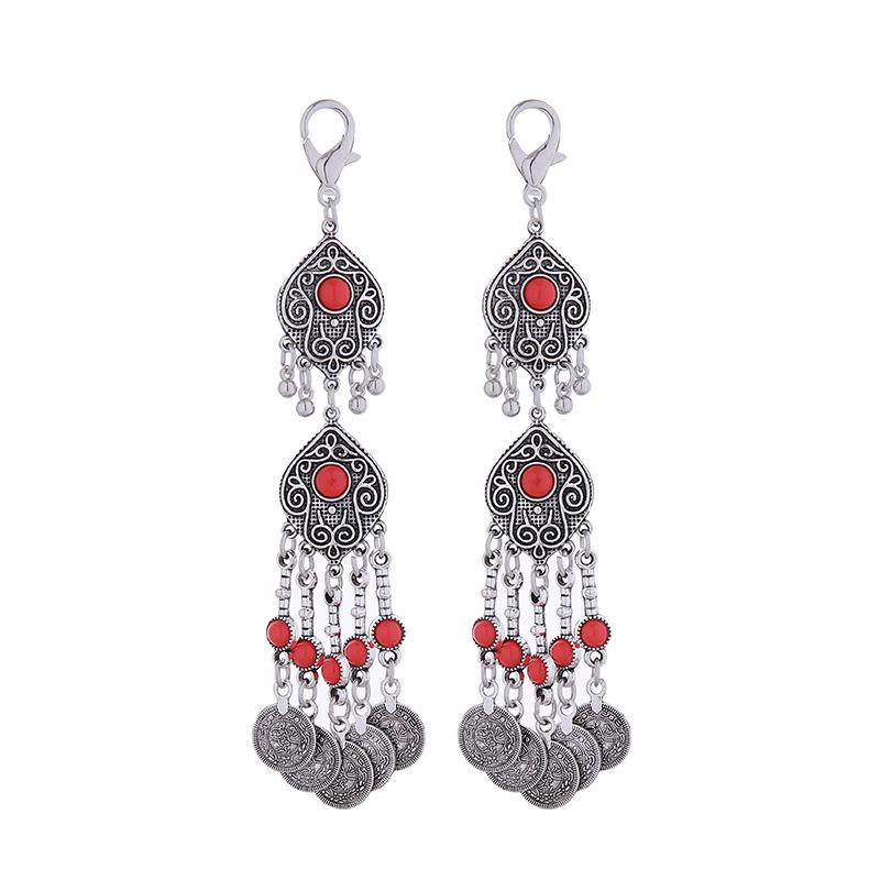 Kazakh Princess Tassel Keyring: Ancient Style Alloy Backpack Pendant & Hair Accessory with Lobster Clasp