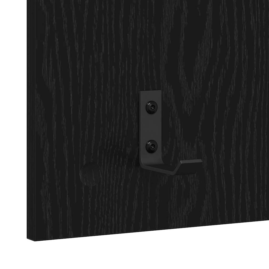 Wall Mounted Nightstand Black Oak Effect 40 x 10 x 90 cm