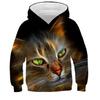 Children's Cute Cat 3D Digital Printed Boys' Personalized Fashion Hoodie Sweatshirt