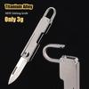 MINI Titanium Alloy Folding Knife Keyhole Can Be Opened 7Cr Steel Blade EDC Portable Keychain Pendant Unpacking Express Gadge