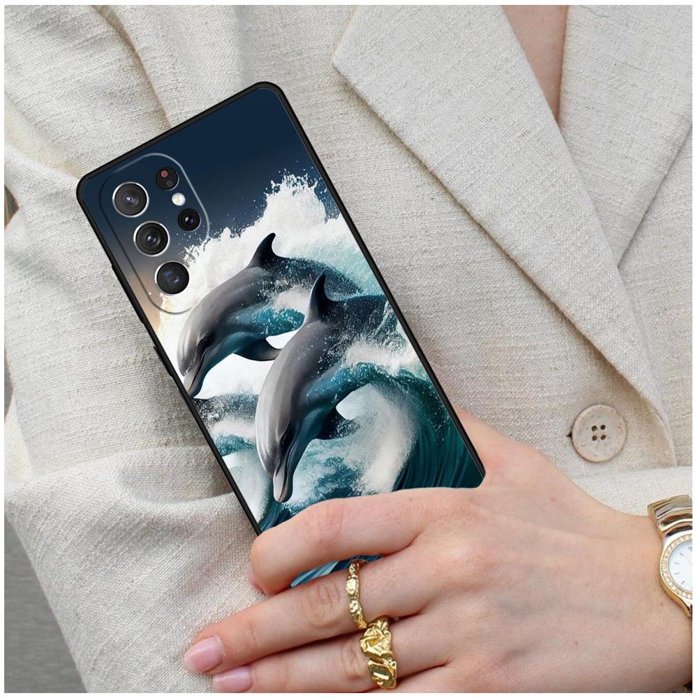 Meeresbewohner Süßer Delfin WEICHE Handyhülle für Samsung Galaxy S26 Ultra S25 S24 S23 S22 S21 S20 Note10 Hülle