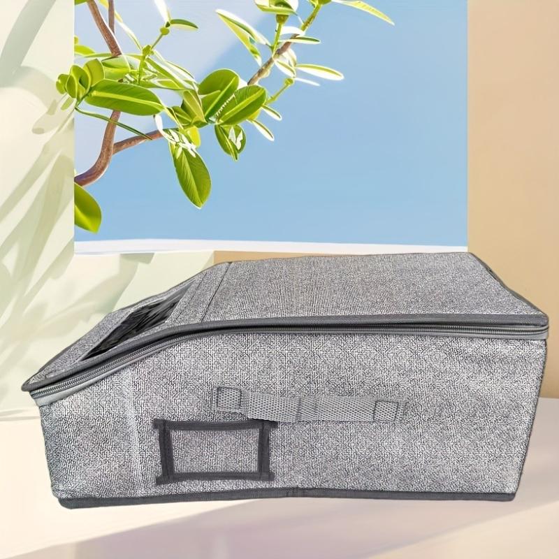 1pc Multifunctional Dust-proof Fabric Storage Box with Zipper Closet Organizer Baseball Caps Hats Clothes Organizer and Storage