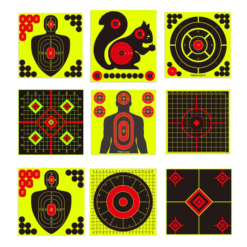 6 Sheets Shooting Adhesive Sticker Zone Targeted Paper Archerys Paper Targets Shooting Self-Adhesive Splatter Targets
