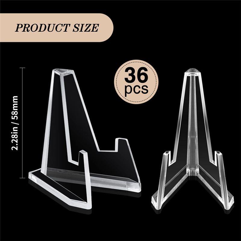AEE4-Mini Acrylic Easel Display Stand, 36 Packs, Perfect For Displaying Sports Cards, Coins, Medals And More
