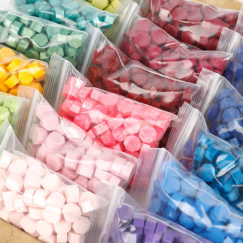 100pcs Per Bag Wax Beads for Sealing Wax stamp Wedding invitation envelop craft decoration gold stamp colorful wholesale DIY