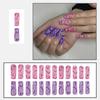 24 Pcs Long Coffin Press On Nail Heart Artificial Nail Valentines Day False Nail Festival Stick On Nail for Holiday