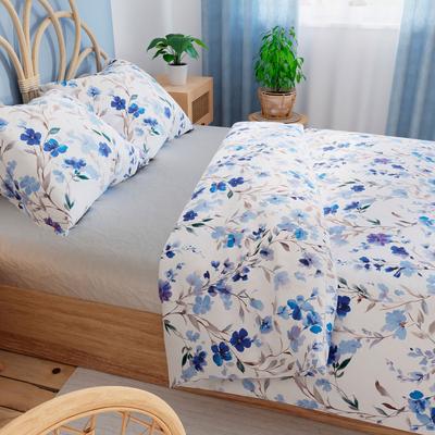 Florisse Cotton Satin Bedding Set White With Flowers 220X200 Cm