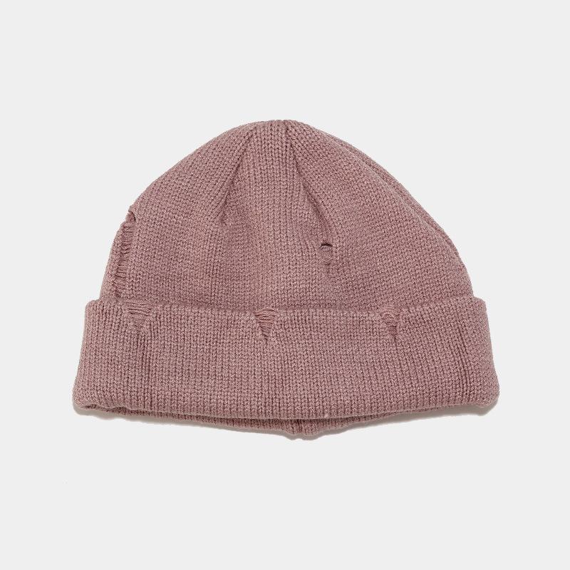 

Новая уличная дырявая шапка-бини из пряжи кор-спин, шапка землевладельца, осенне-зимняя шапка из меха дыни, теплая шапка, тренд M（56-58cm）