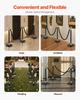 6 Pcs Stanchion Post with 4 Black Velvet Ropes Sand Injection Hollow Base