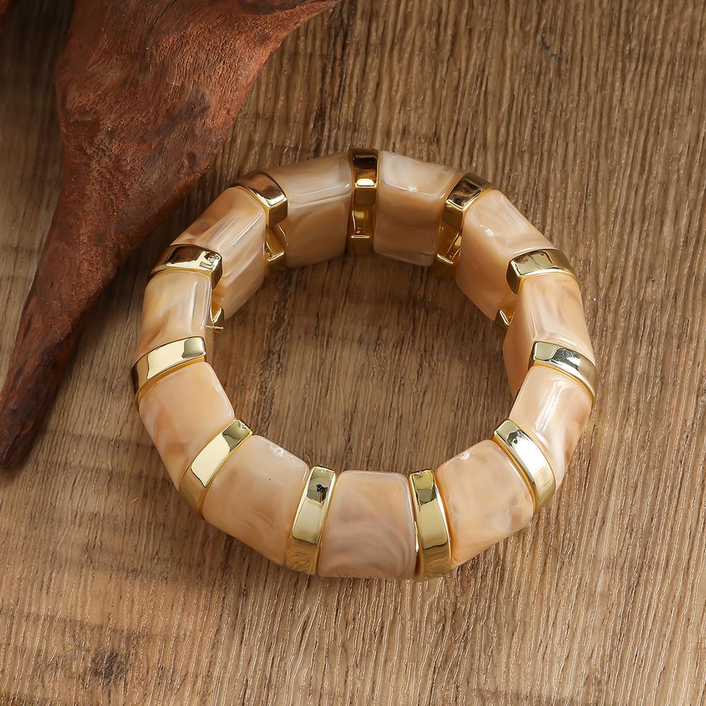 New Rendering Acrylic Elastic Rope Bracelet Minimalist Maillard Temperament Bangle High End Retro Exaggerated Jewelry For Women