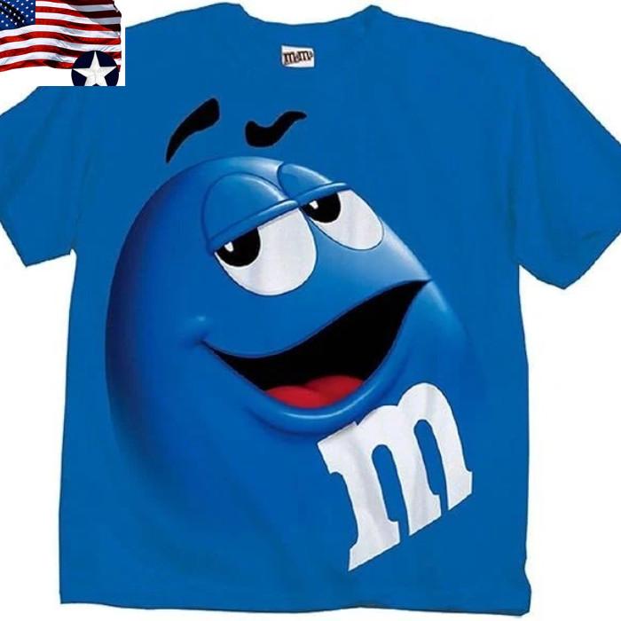

Футболка с графическим принтом M&M s, забавное Хэллоуинское лицо персонажа, для любителей конфет, унисекс XL