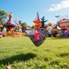 Halloween Pumpkin Head Scarecrow Ground Pile Layout Props Ornaments Decoration